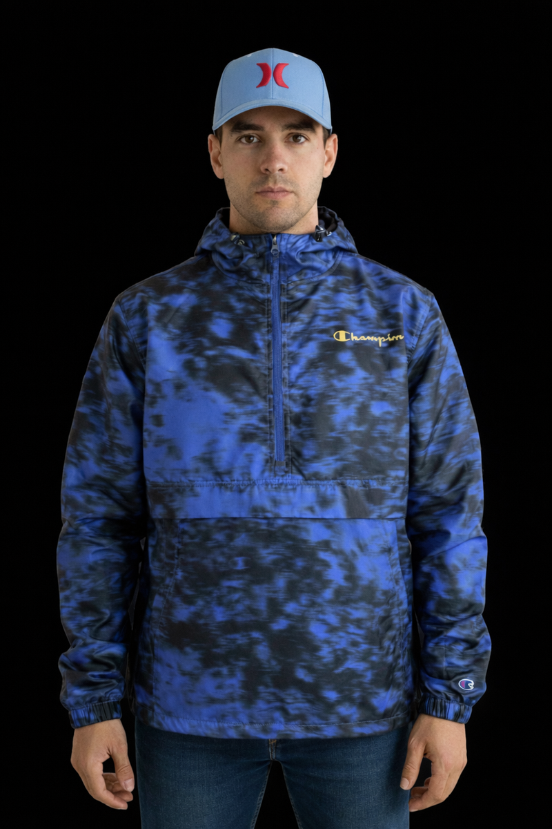 Blue Tie Dye Champion Windbreaker