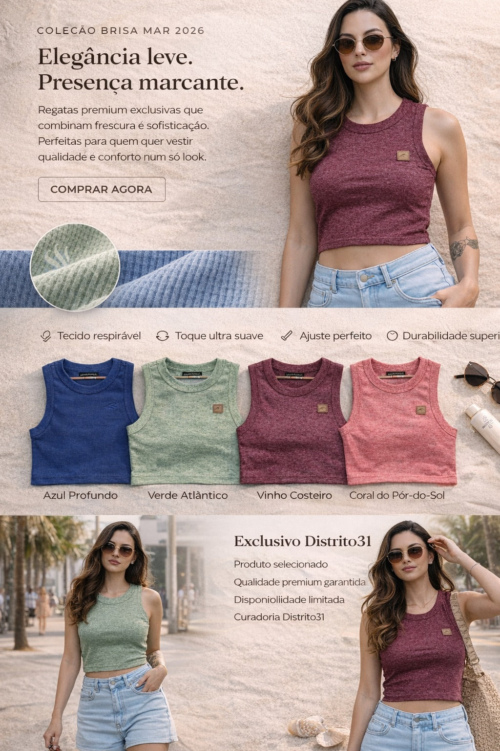 Women’s Tank Top Cropped Maresia Breeze