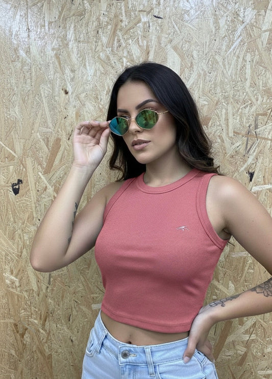 Women's Ribbed High-Neck Tank Tops