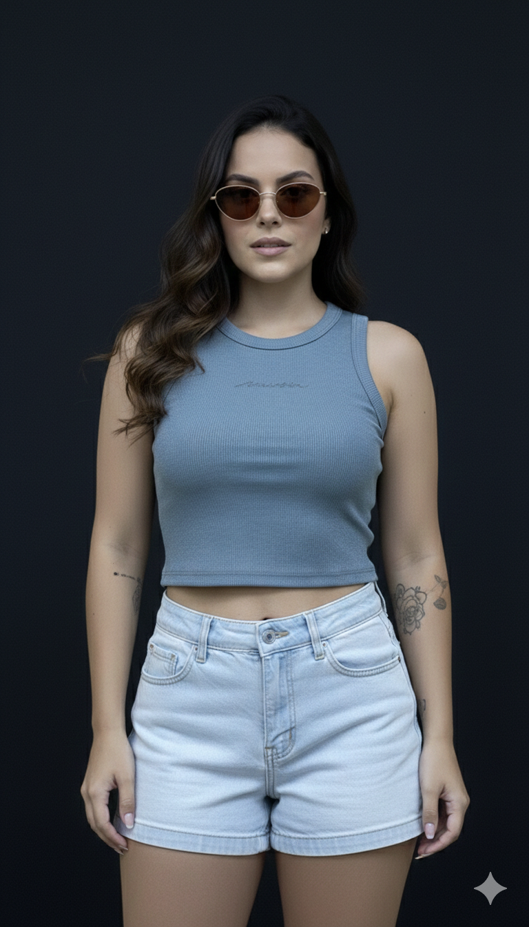 The Maresia 'Coastline' Ribbed Crop Tank